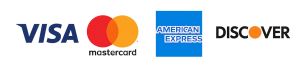 Visa MasterCard, Amex, Discover accepted here